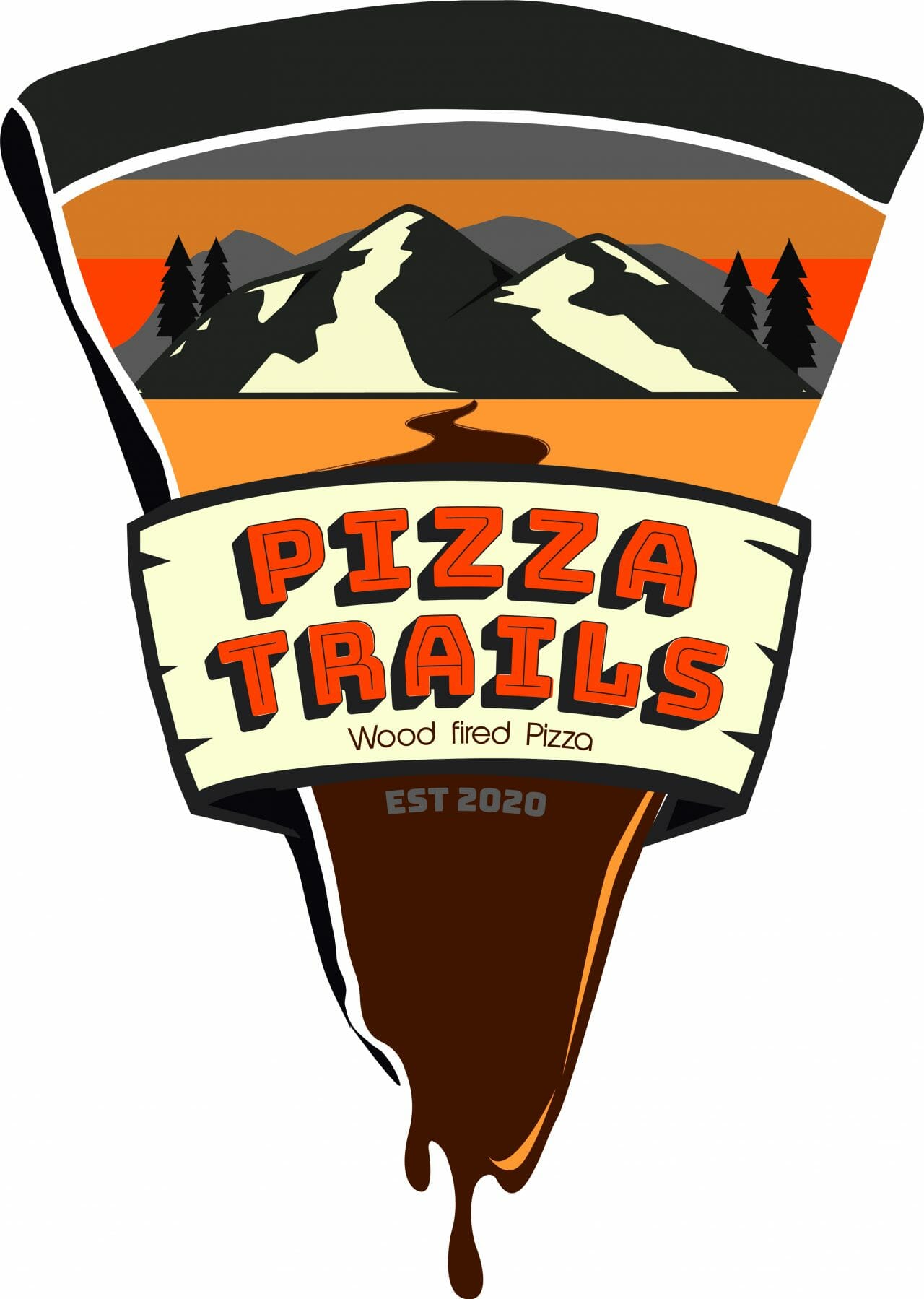 Pizza Trails Wood Fired Pizza Trailer on the go!